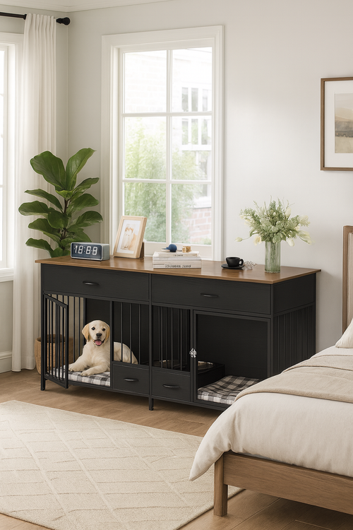 Modern Double Dog Crate Furniture (Large Breed)
Stylish, strong, and built to replace ugly wire crates with real furniture.
